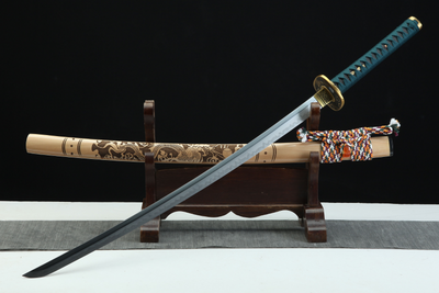 Katana Watatsumi 海神 – T10 Steel, Dragon Lacquered Saya – view 5