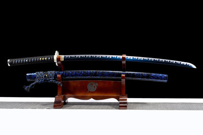 Katana Yoru 夜 – Blue Manganese Steel Blade – view 2