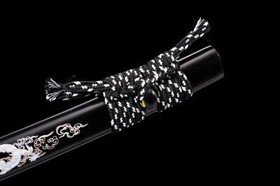 Ryū no Hōkō 竜の咆哮 Katana — T10 Steel, Silver Dragon Saya – view 13