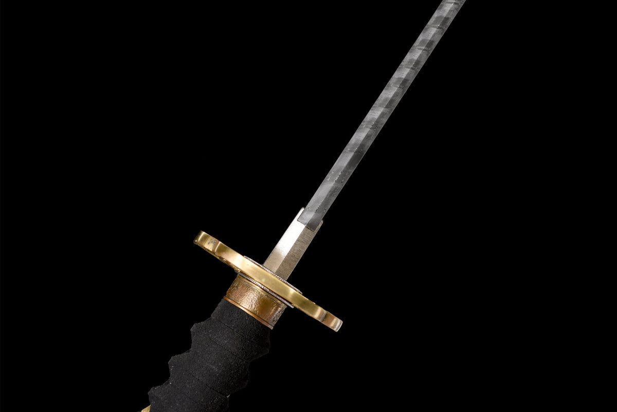 Kinryu Katana 金竜 – Damascus Steel, Gold Dragon Saya – view 8