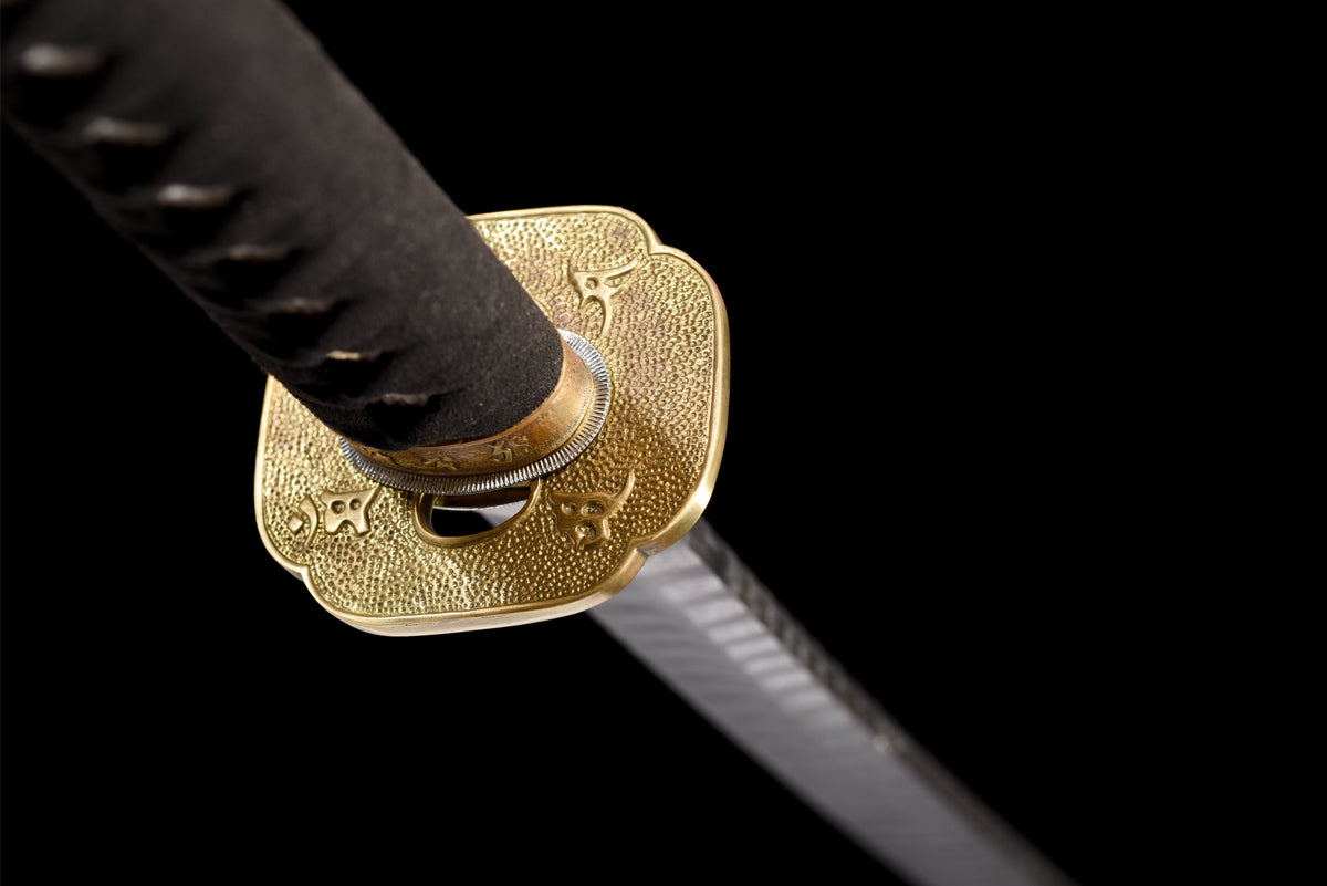 Kinryu Katana 金竜 – Damascus Steel, Gold Dragon Saya – view 7