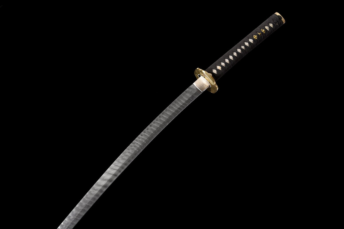 Kinryu Katana 金竜 – Damascus Steel, Gold Dragon Saya – view 5