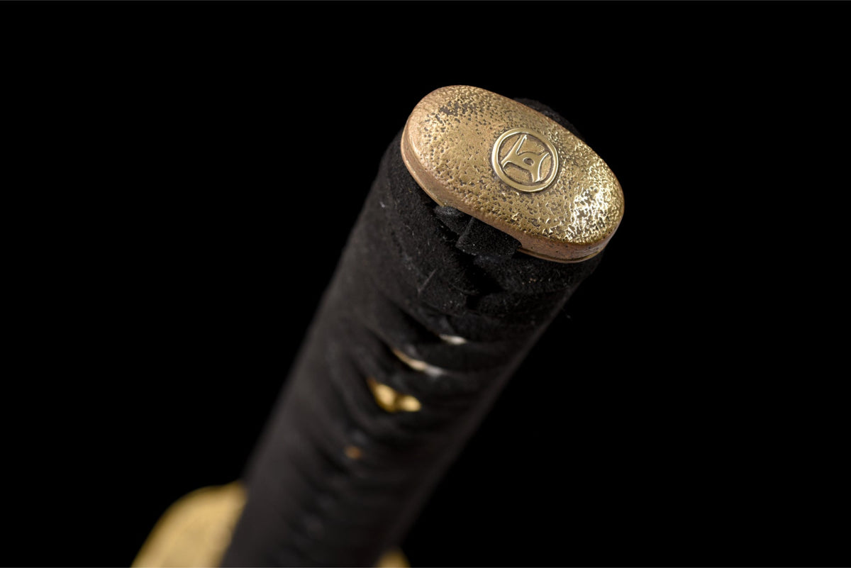 Kinryu Katana 金竜 – Damascus Steel, Gold Dragon Saya – view 19