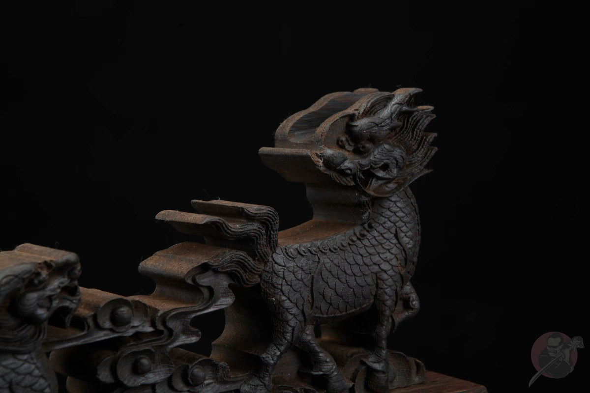 Ryuu 竜 Katana Stand – Carved Rosewood – view 10