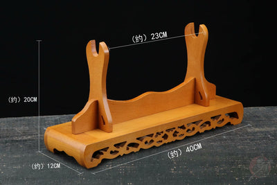 Taiyou 太陽 Katana Stand – Carved Hardwood – view 7