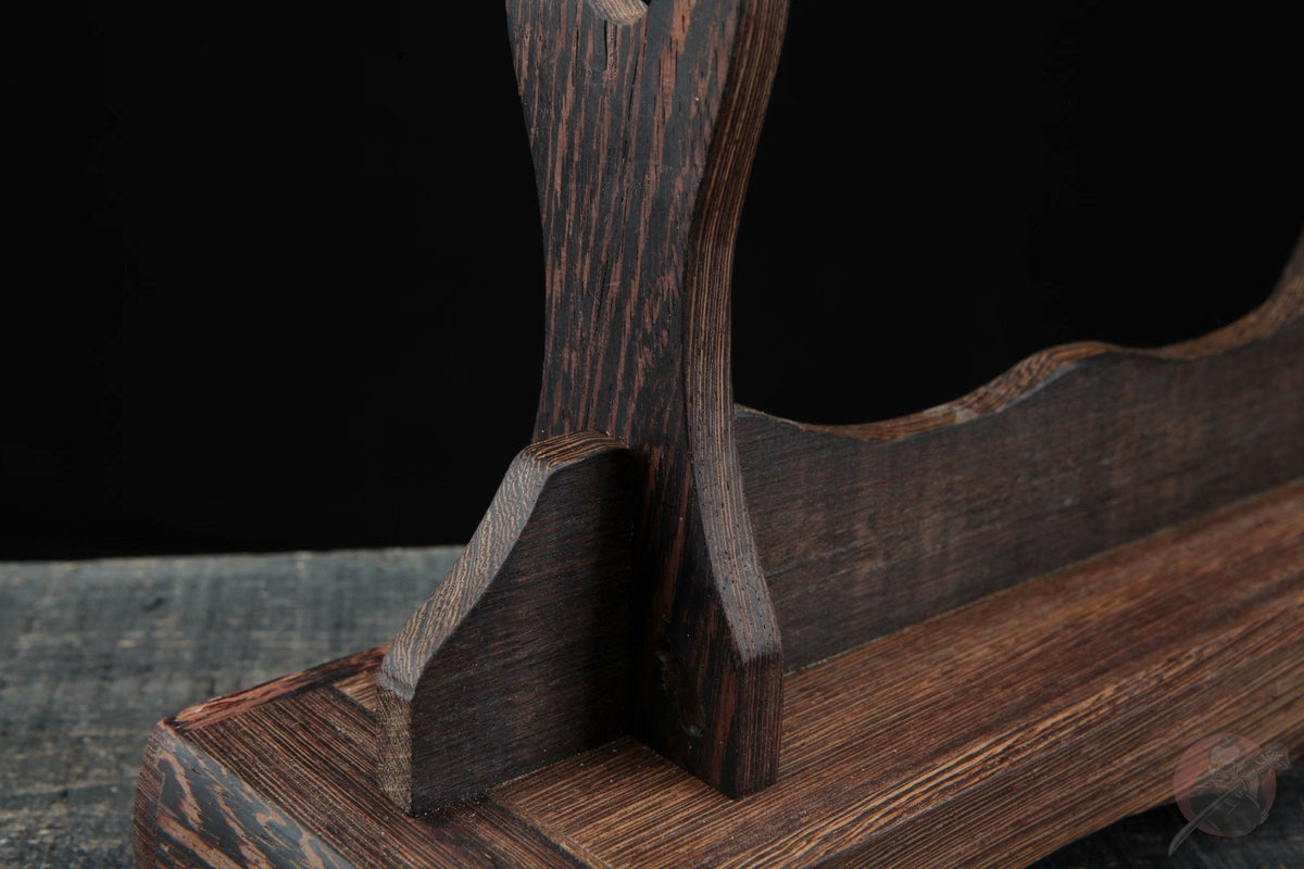 Mokuzai 木材 Katana Stand – Carved Hardwood Display – view 8