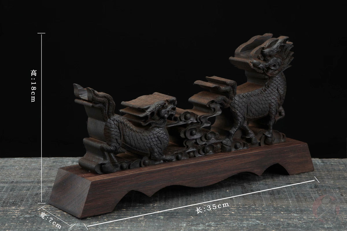Ryuu 竜 Katana Stand – Carved Rosewood – view 2