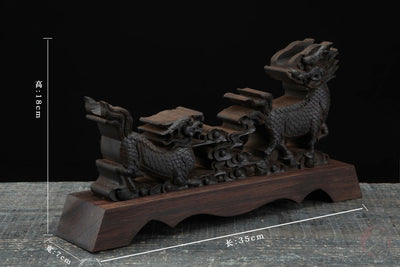 Ryuu 竜 Katana Stand – Carved Rosewood – view 2