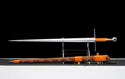 Aurantia Long Sword – European Style, Amber Leather Scabbard – view 1