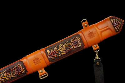 Aurantia Long Sword – European Style, Amber Leather Scabbard – view 6