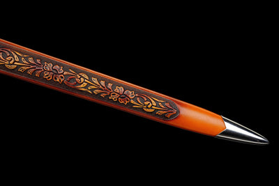 Aurantia Long Sword – European Style, Amber Leather Scabbard – view 7