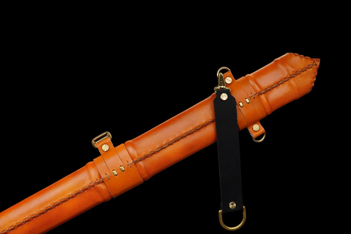Aurantia Long Sword – European Style, Amber Leather Scabbard – view 8