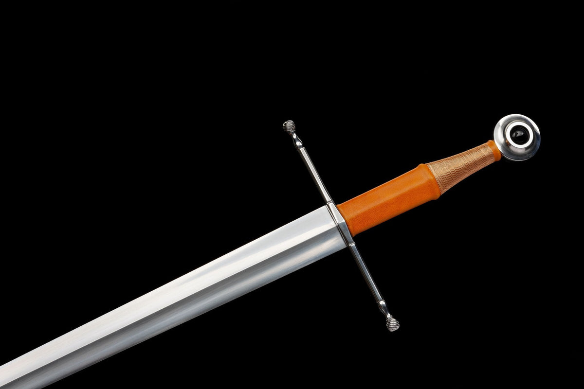 Aurantia Long Sword – European Style, Amber Leather Scabbard – view 12