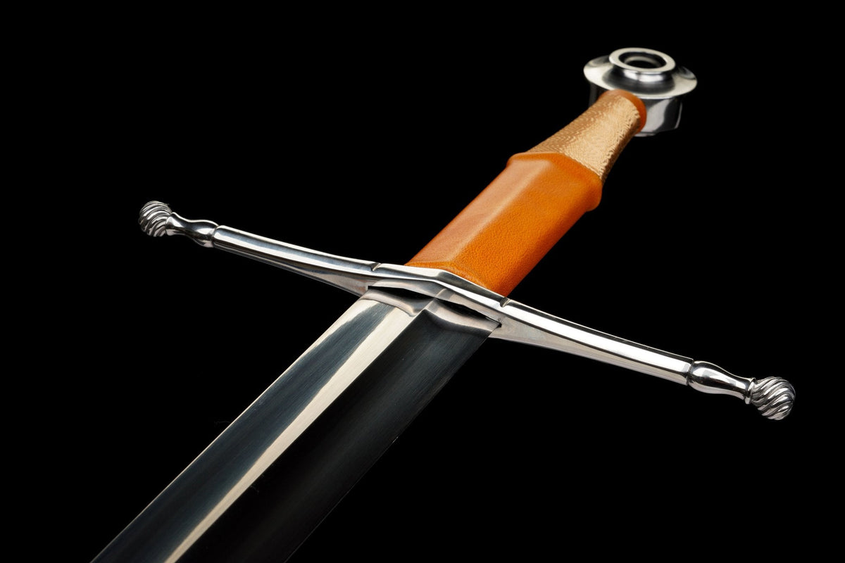 Aurantia Long Sword – European Style, Amber Leather Scabbard – view 14