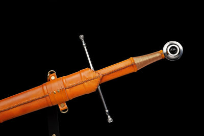 Aurantia Long Sword – European Style, Amber Leather Scabbard – view 17