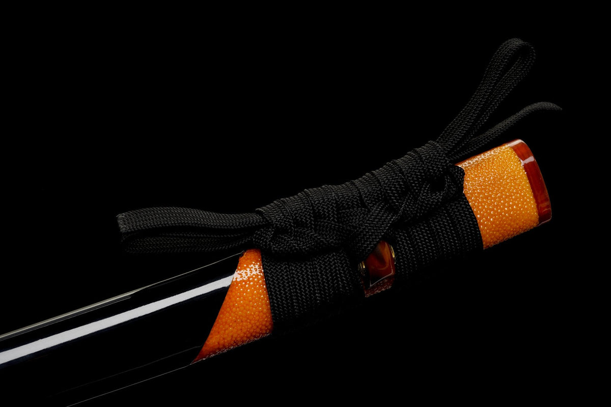 Mikazuki 三日月 Katana – Damascus Steel, Crescent Moon Tsuba – view 12