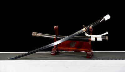 Shirokami 白狼 Katana – White Wolf Tsuba, T10 Steel – view 4