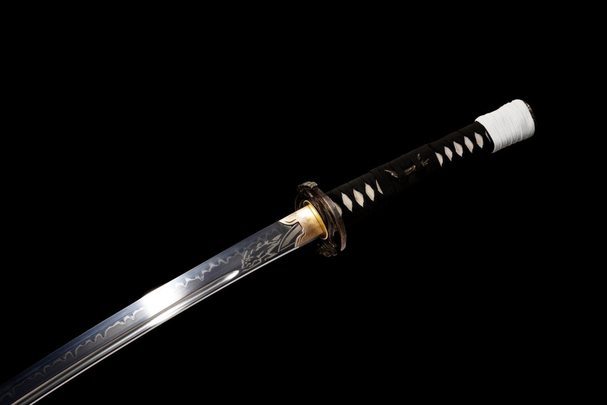 Shirokami 白狼 Katana – White Wolf Tsuba, T10 Steel – view 14