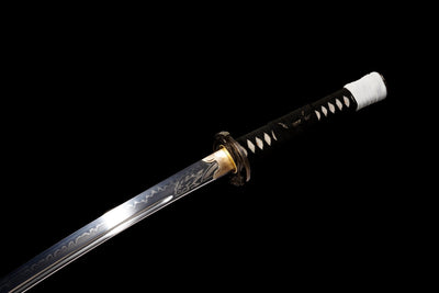 Shirokami 白狼 Katana – White Wolf Tsuba, T10 Steel – view 14