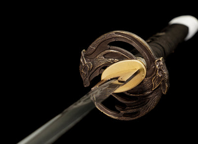 Shirokami 白狼 Katana – White Wolf Tsuba, T10 Steel – view 16