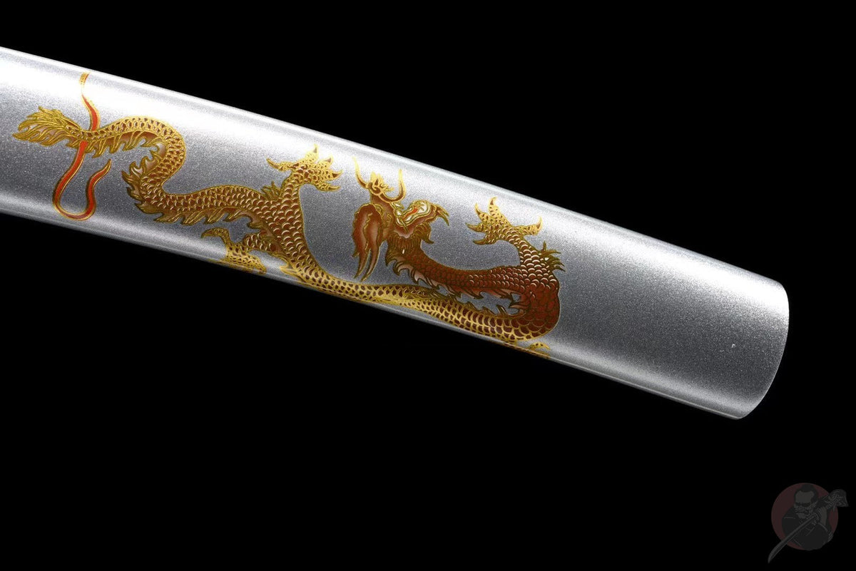 Tanto Ryūjin 龍神 — Blue Manganese Steel, Dragon Pattern – view 10