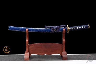 Wakizashi Akuma 悪魔 — T10 Steel with Bo-hi, Ebony Saya – view 2