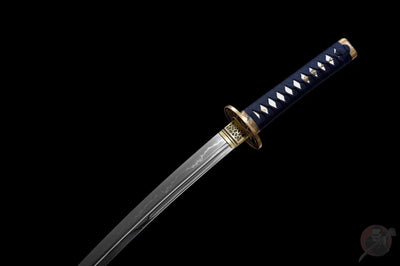 Wakizashi Akuma 悪魔 — T10 Steel with Bo-hi, Ebony Saya – view 6