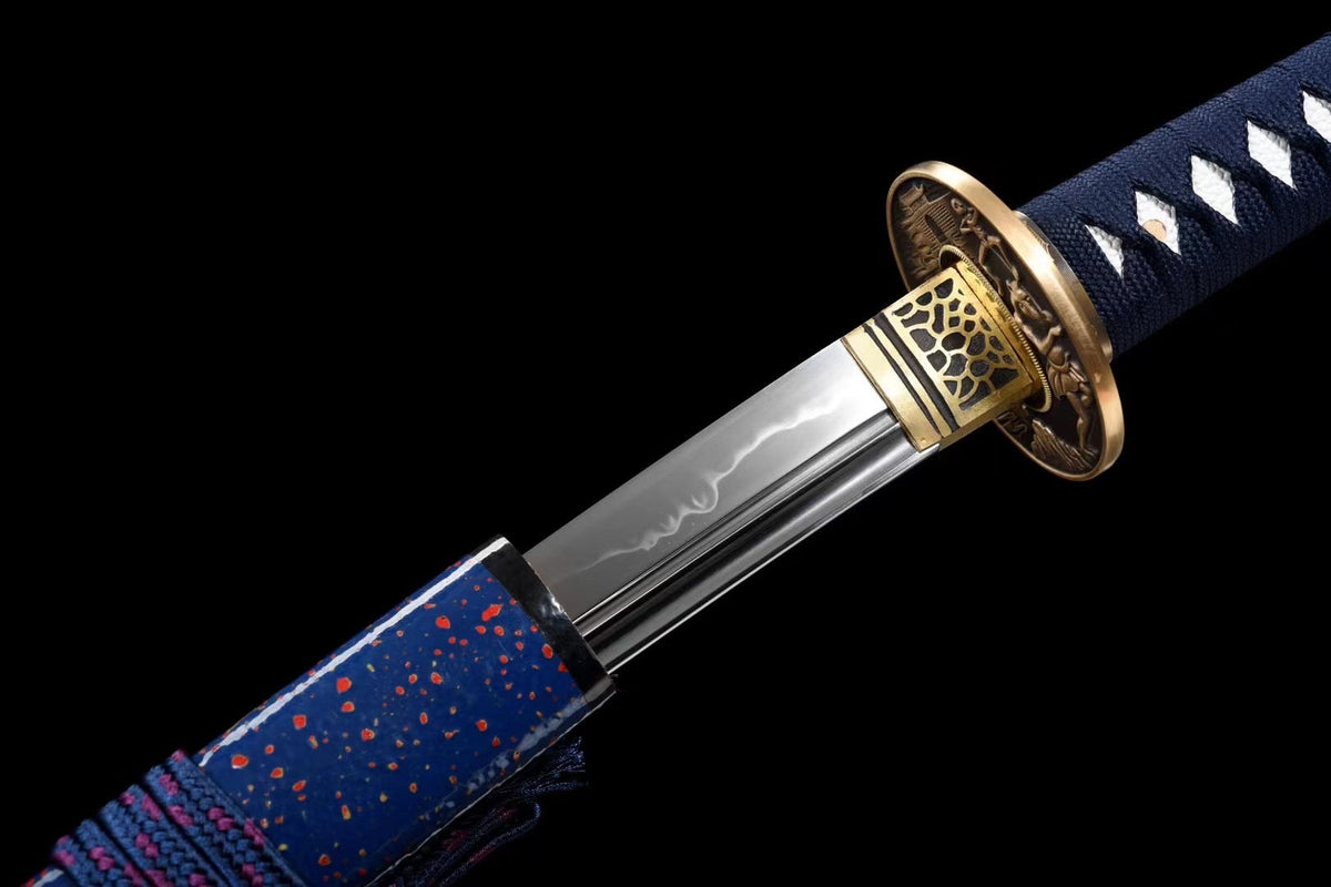 Wakizashi Akuma 悪魔 — T10 Steel with Bo-hi, Ebony Saya – view 7